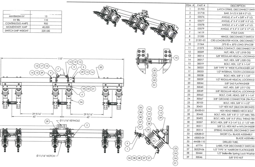 Preassembled Bypass Switch Arm